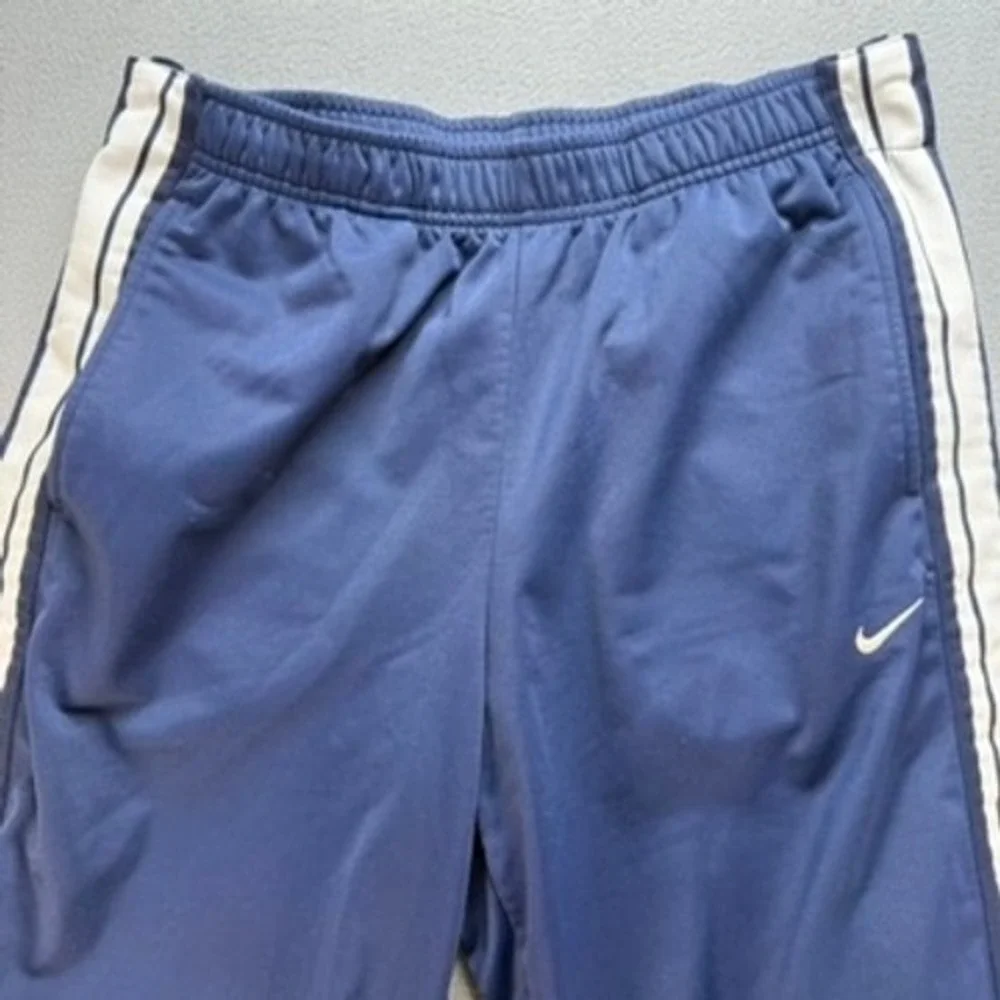 Nike‎ Track Pants Mens Large Y2K Navy Blue Tear Away Snap Buttons Athletic Retro